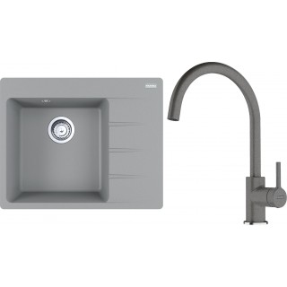 Set Franke G270ŠK (dřez CNG 611-62 TL/2 Šedý kámen, levý + baterie FC 6018.084 LINA Šedý kámen)