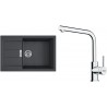 Set Franke T116Č (dřez S2D 611-78 XL Černá + baterie FS 3230.031 LINA SMART Chrom)
