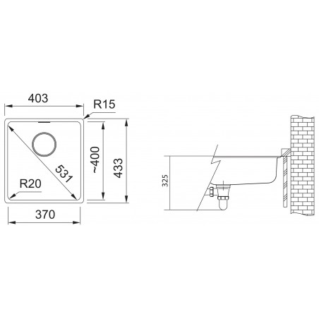 Kuchyňský dřez Franke Maris MRG 110-37 Matná černá