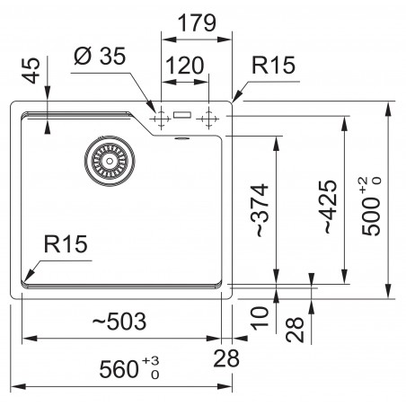 Kuchyňský dřez Franke Urban UBG 610-56 Onyx
