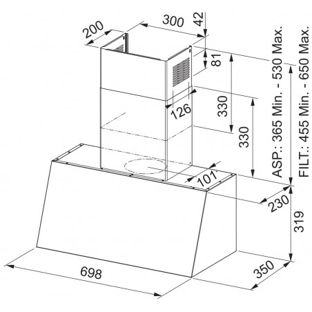 Odsavač par Franke Trendline PLUS BK 70 Matná černá