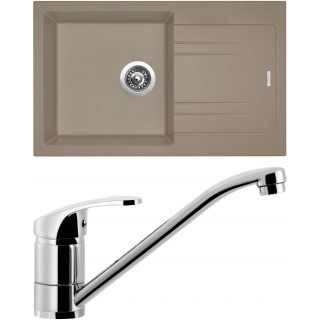 Set Sinks (dřez Linea 780 Truffle 54 + baterie Pronto Chrom - lesklý)