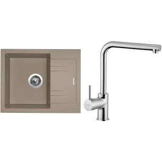 Set Sinks G1854 (dřez Linea 600 Truffle 54 + baterie Elka Chrom - lesklý)