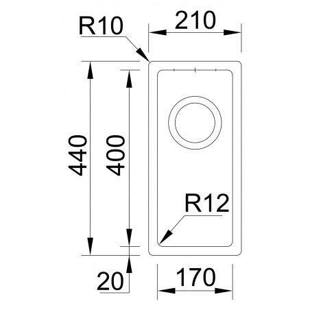 Kuchyňský dřez Sinks Box 210 RO 1,0 mm