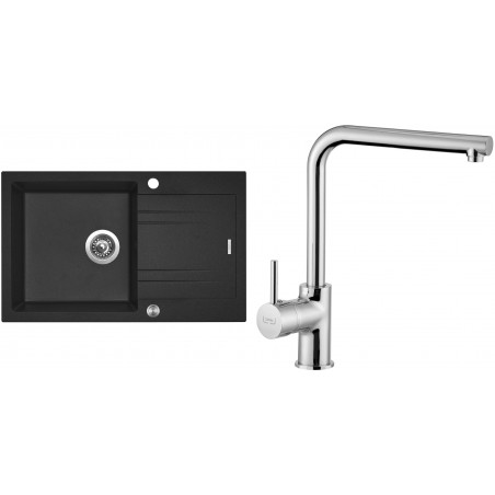 Set Sinks (dřez Linea 780 Granblack 30 + baterie Elka Chrom - lesklý)