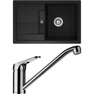 Set Schock S30-6 (dřez Lima D-100S Onyx + baterie Cosmo Chrom)