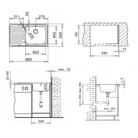 Kuchyňský dřez Teka Classic MAX 1B 1D X Nerez, pravý