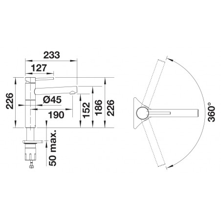 Kuchyňská baterie Blanco Alta II Antracit