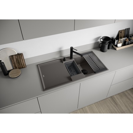 Kuchyňský dřez Blanco Adira 6 S Šedá skála, s mřížkou a miskou