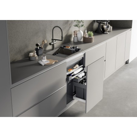 Kuchyňský dřez Blanco Etagon 6-F Šedá skála, s pojezdy