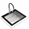 Kuchyňský dřez Teka Diamond RS15 1B BK Černé sklo/nerez