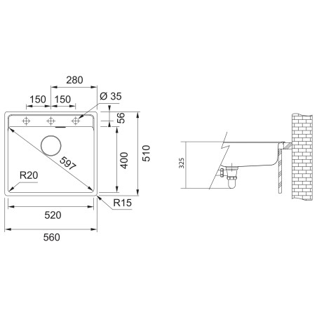Kuchyňský dřez Franke Maris MRG 610-52 RTL Bílá-led