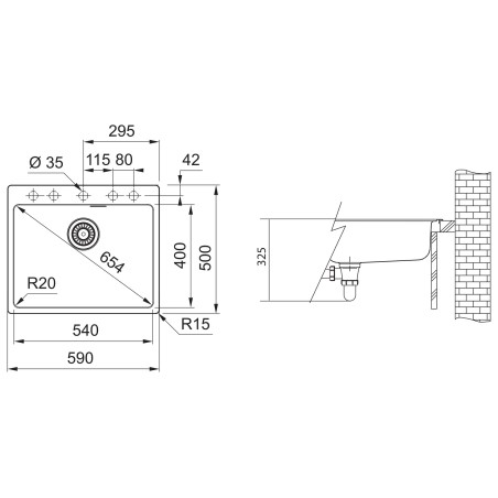 Kuchyňský dřez Franke Maris MRG 610-54 FTL Onyx