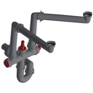 Sifon pro úsporu místa vč. odbočky na myčku Franke F3L 112.0624.484, pro dvoudřezy