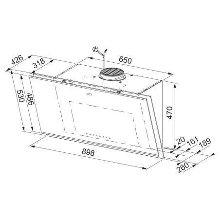 Odsavač par Franke Mythos Pro FMY PRO 907 FM BK/BK MATT KL Černé sklo