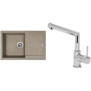 Set Sinks (dřez Amanda 780 Truffle 54 + baterie Mix 350 P Chrom - lesklý)