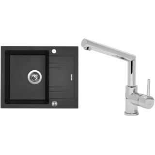 Set Sinks (dřez Linea 600 XC Granblack 30 + baterie Mix 350 P Chrom - lesklý)