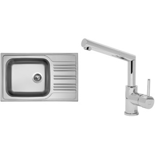 Set Sinks (dřez Star 780 XXL 0,7 mm, matný + baterie Mix 350 P Chrom - lesklý)