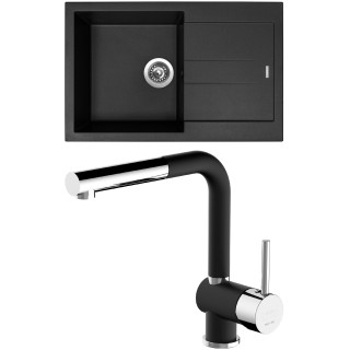 Set Sinks G13226 (dřez Amanda 780 Pureblack 26 + baterie Mix 3 P Nanoblack N6)