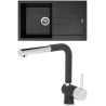 Set Sinks G14074 (dřez Amanda 860 Metalblack 74 + baterie Mix 3 P Metalblack 74)