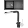 Set Sinks G15674 (dřez Amanda 990 Metalblack 74 + baterie Mix 3 P Metalblack 74)