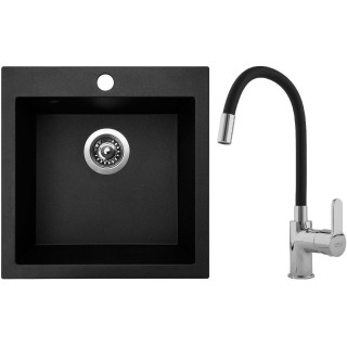 Set Sinks G530 (dřez Viva 455 Granblack 30 + baterie Flexia lesklá)