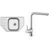 Set Sinks N96 (dřez Corno 770 0,6 mm, matný + baterie Elka Chrom - lesklý)