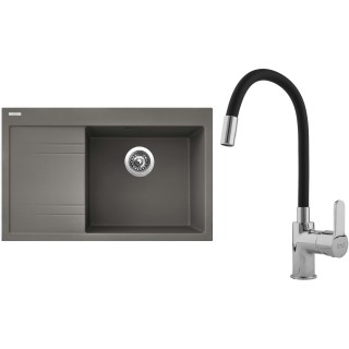 Set Sinks G6154 (dřez Rim 780 P Truffle 54 pravý + baterie Flexia lesklá)