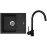 Set Sinks G1530 (dřez Linea 600 Granblack 30 + baterie Vitalia Černá matná)