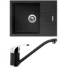 Set Sinks G10974 (dřez Perfecto 650 Metalblack 74 + baterie Pronto Metalblack 74)