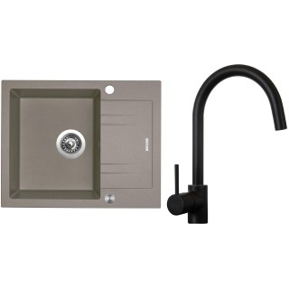 Set Sinks G1554XC (dřez Linea 600 XC Truffle 54 + baterie Vitalia Černá matná)