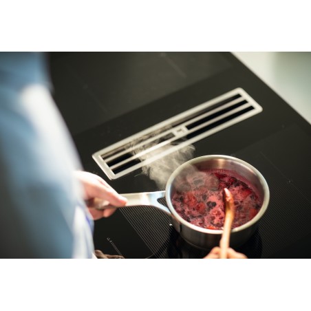 Odsavač par s indukční deskou Franke Maris 2Gether Steel FMA 8391R HI Černé sklo, pro recirkulaci