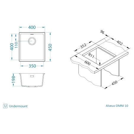 Kuchyňský dřez Alveus Omni 10 Beige 55