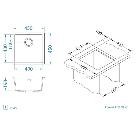 Kuchyňský dřez Alveus Omni 20 Beton 81
