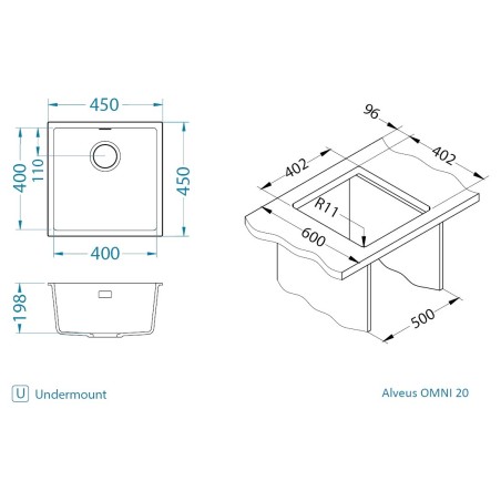 Kuchyňský dřez Alveus Omni 20 White 11