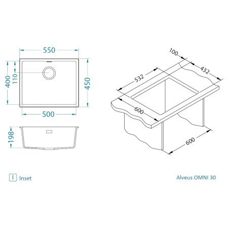 Kuchyňský dřez Alveus Omni 30 Terra 22
