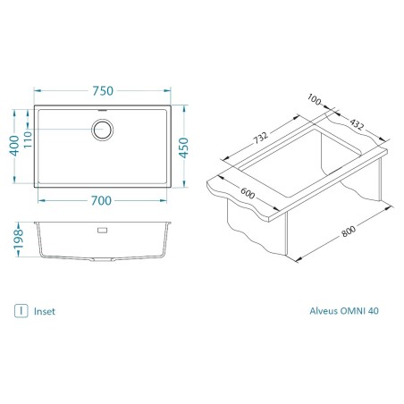 Kuchyňský dřez Alveus Omni 40 Beton 81