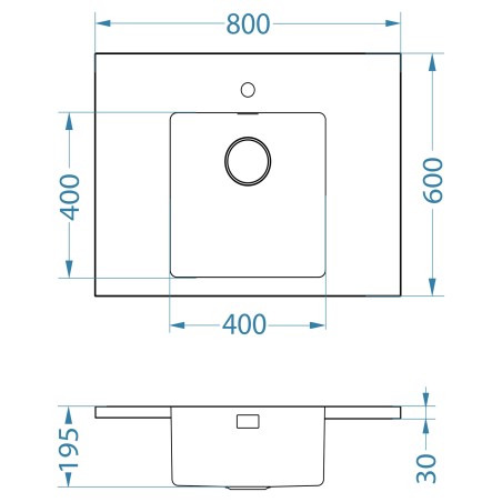 Kuchyňský dřez Alveus Luxal 20 central, plochý lem
