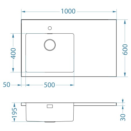 Kuchyňský dřez Alveus Luxal 30 levý, plochý lem