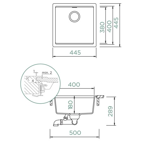 Kuchyňský dřez Schock Kiruna N-100 AllBlack Night, montáž do roviny