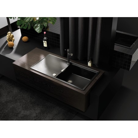 Kuchyňský dřez Schock Tia D-100L Silverstone, horní montáž