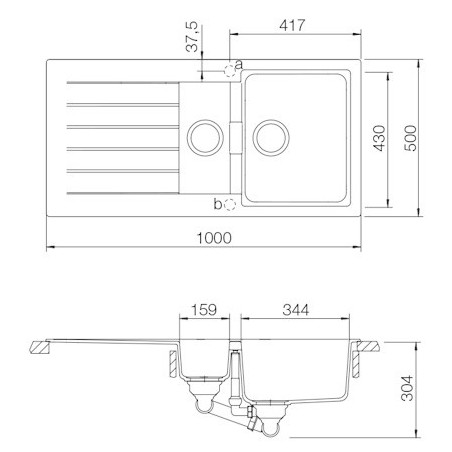 Kuchyňský dřez Schock Signus D-150 Stone, spodní montáž