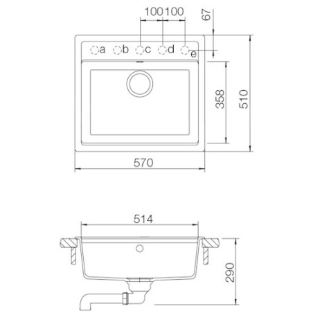 Kuchyňský dřez Schock Mono N-100 Twilight, horní montáž