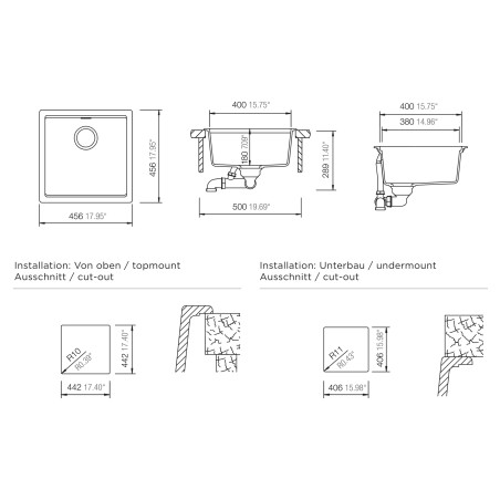 Kuchyňský dřez Schock Kiruna N-100 Night, spodní montáž
