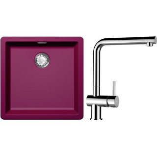 Set Schock S12-8 (dřez Greenwich N-100 Berry + baterie Epos Chrom)