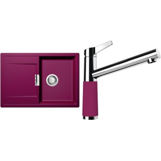 Set Schock S6-4 (dřez Mono D-100S Berry + baterie SC-510 Berry)