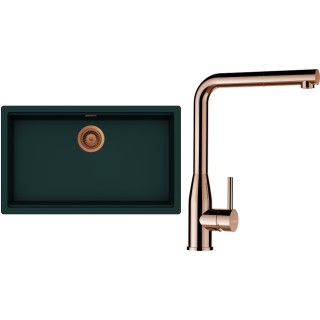 Set Schock S29-19 (dřez Kiruna N-100XL Ivy + baterie Keto.120 Měď + komponenty Měď)