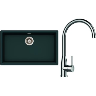 Set Schock S29-2 (dřez Kiruna N-100XL Ivy + baterie Kavus Nerez + komponenty Nerez)