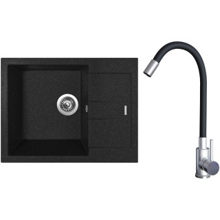 Set Sinks G22830 (dřez Amanda 650 Granblack 30 + baterie Elasta Nerez/Černá)