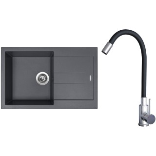 Set Sinks G22972 (dřez Amanda 780 Titanium 72 + baterie Elasta Nerez/Černá)